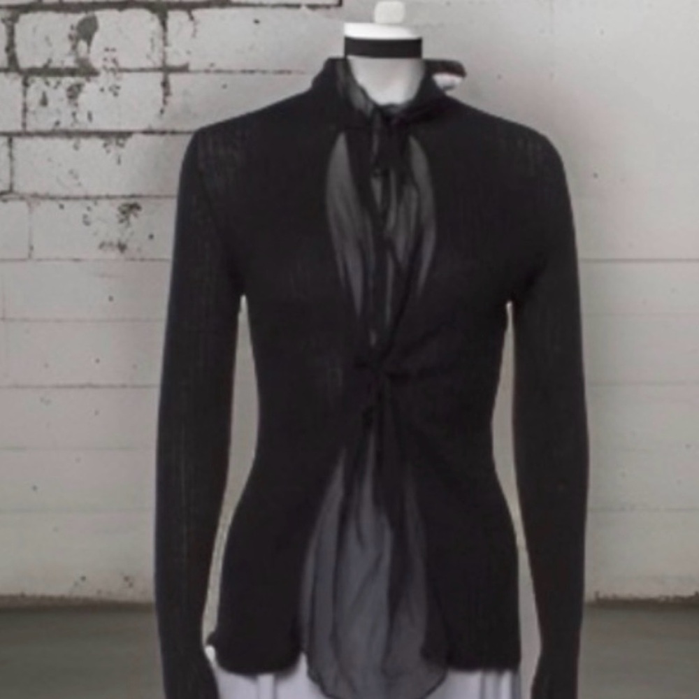 Vintage Jean Paul Gaultier Alpaca Knit & Sheer Mesh Sweater - Picture 2 of 6